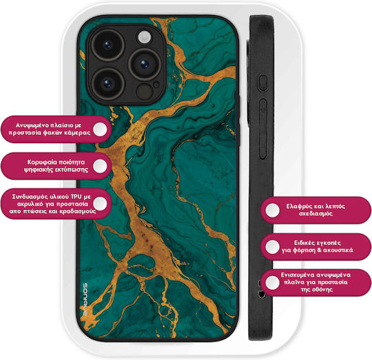 Калъф Sonique Marble Series за Motorola Edge 50 Pro 5G Зелен