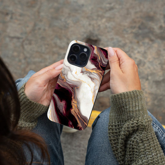 Калъф Sonique Marble Series за Motorola Edge 50 Pro 5G Бордо