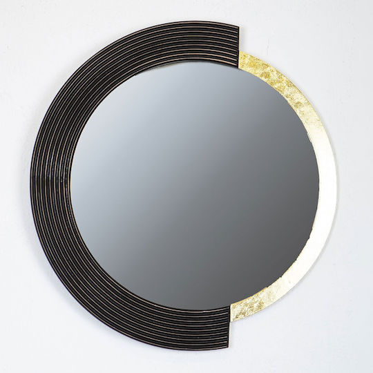 Estheti Home Wooden Wall Mirror Black Gold 54x2.5x58cm 751-10017