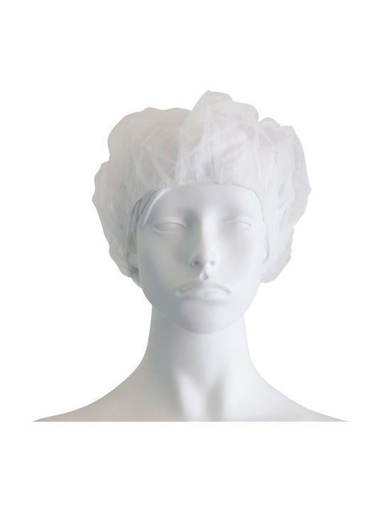 Non Woven Work Beanie Disposable White 003726