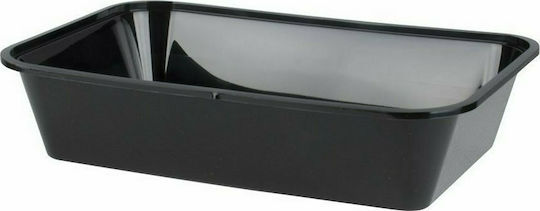 Simple Use Disposable Plastic PP Tableware for Hot / Microwave Safe 1100ml Black 25pcs