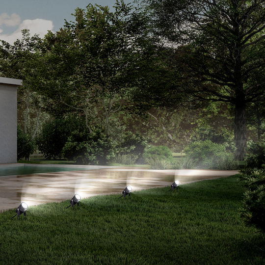 Eurolamp Set of 4 Spiked Solar Lights 5W 500lm Natural White 4000K with Motion Sensor IP44 23x23cm