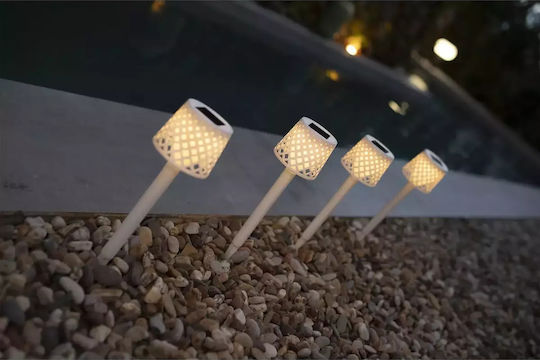 NewGarden Set of 4 Solar Floor Lights 0.3W Warm White 3000K with Motion Sensor and Photocell IP44 7x7x39cm