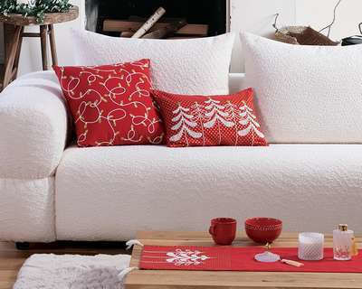 Nef-Nef Homeware Χριστουγεννιάτικο Διακοσμητικό Μαξιλάρι Τετράγωνο Κόκκινο 45x45εκ.