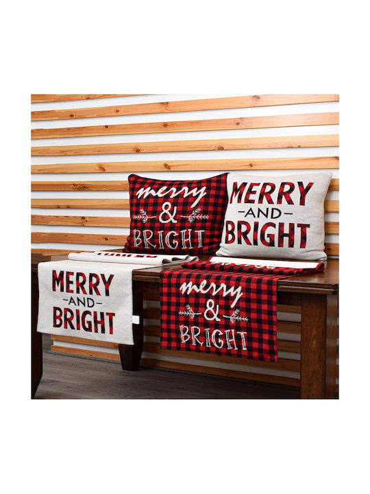 Liolios Home Christmas Decorative Pillow Square White 50x50cm