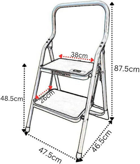 Vesta Trittleiter Kunststoff 2 Stufen 87cm