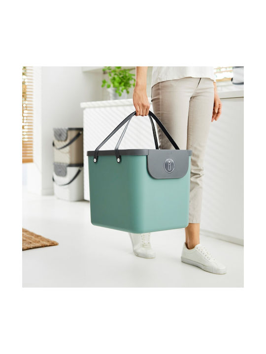 Rotho Babydesign Kunststoff Büroabfallbehälter 40Es Grün 35.5x33.9x39.8cm