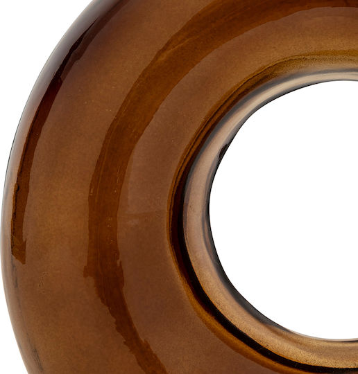Vază Decorativă Sticlă Circle Maro 19.5x7x20.5cm 1buc
