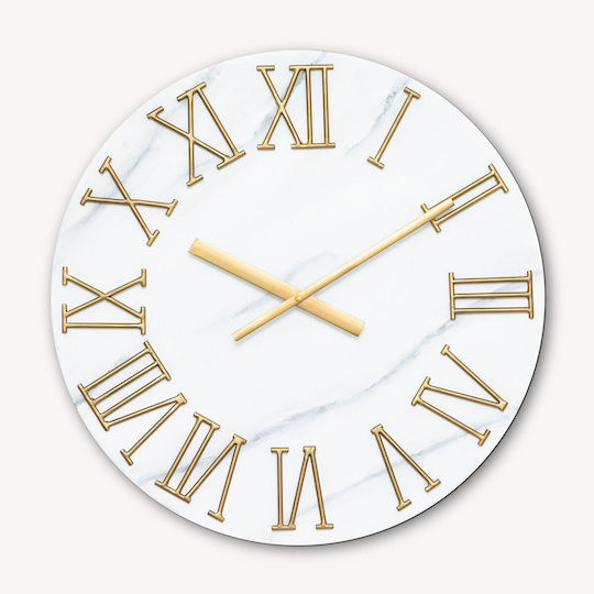 Leise Wanduhr Metallisch Weiß Ø56cm Leise Wanduhr Metallisch Weiß Ø56cm