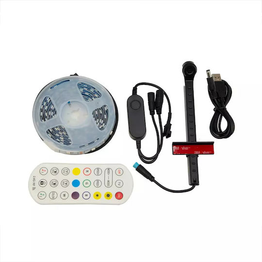 LED Лента Телевизия USB 5V RGB Светлина 5м с Захранване & Дистанционно управление