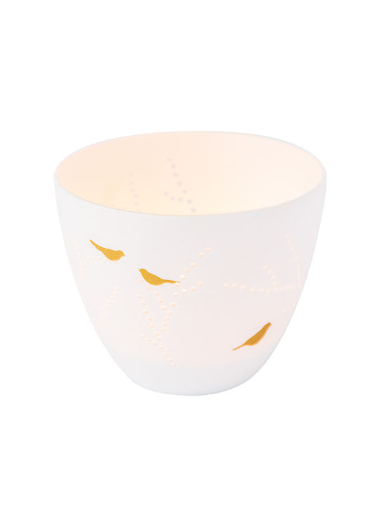 Raeder Candle Holder suitable for Tealights Porcelain in White Color 8x8x6.5cm 1pcs