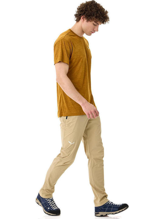 Puez Melange Αθλητικό T-shirt Golden Brown Melange