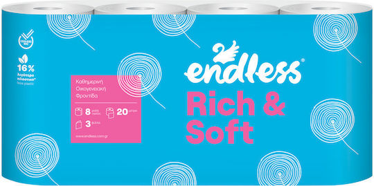 Endless Rich and Soft Toilettenpapier 10 Rollen 3 Blätter 9 Packungen