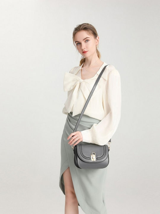 Leather Women's Bag Crossbody Gray