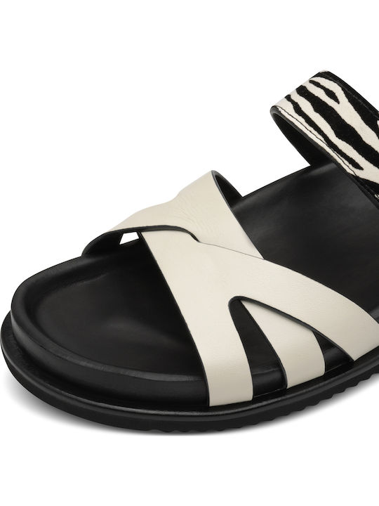 Sandale Casual Damă Din Piele Ivory Comb