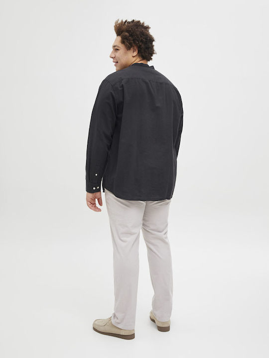 Jack & Jones Λινό Πουκάμισο Μαύρο