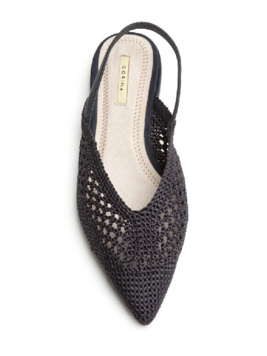Damen Ballerinas mit Riemen in Blau Farbe