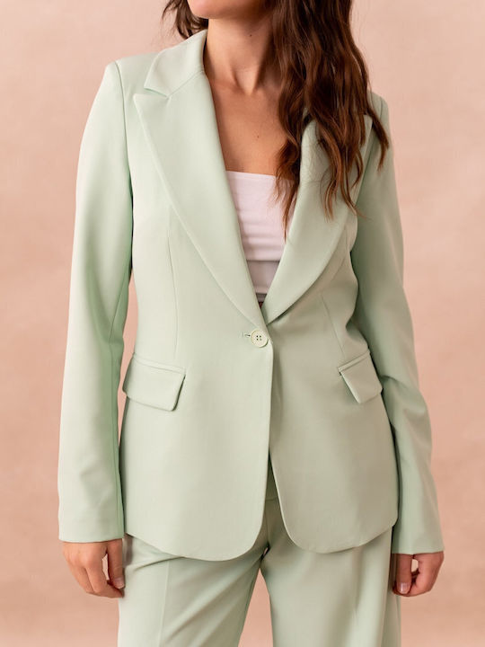 Attentif Women's Waisted Blazer Light Green
