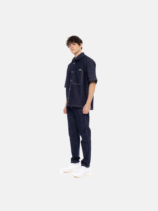 Ανδρικό Παντελόνι Τζιν Cropped Blue