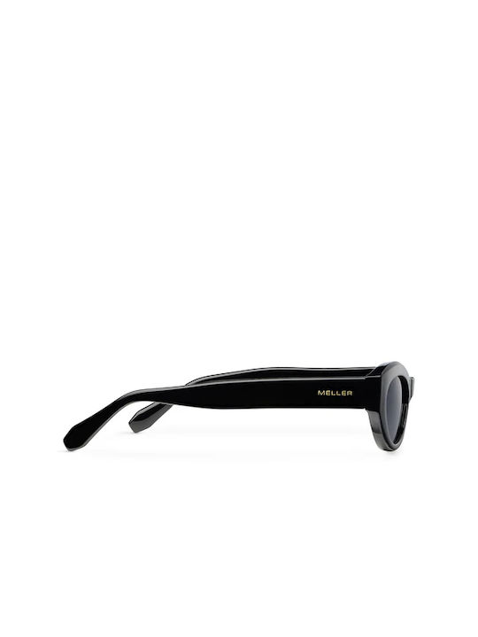 Meller Mara Unisex Sunglasses with Black Plastic Frame and Black Polarized Lens