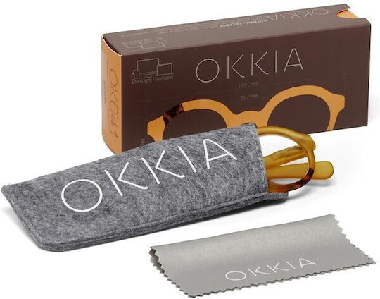 Okkia Lauro Round Reading Glasses +1.50 in Yellow Color