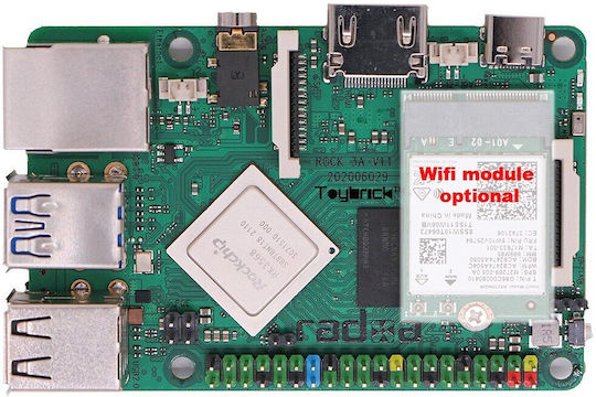 Mikroelektronik Allnet Radxa Rock 3a 8GB RK3568 Quad-Core Cortex-A55 Frequenz 2GHz Mali G52 8GB LPDDR4