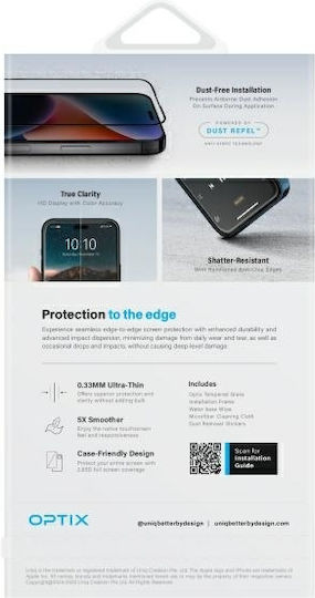 Uniq Optix 5D Tempered Glass (iPhone 17 Pro Max / iPhone 16 Pro Max)