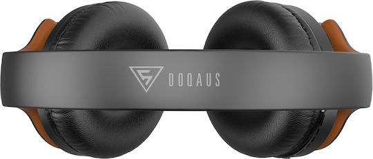 Doqaus Design 1 Ασύρματα / Ενσύρματα Over Ear Ακουστικά με 52 ώρες Λειτουργίας Μαύρο / Καφέ