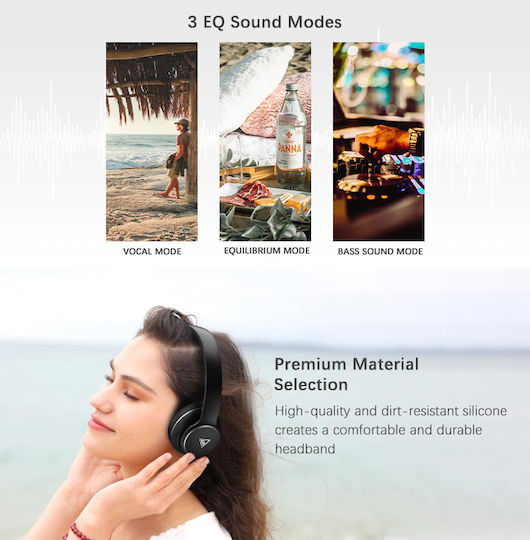 Doqaus Design 3 Wireless / Wired On Ear Headphones with 52 hours of Operation Black / Brown