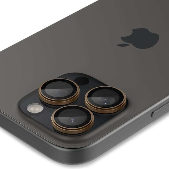 Spigen Optik Pro EZ Fit Camera Protector Tempered Glass Gold for iPhone 16 Pro / Pro Max / 17 Pro / Pro Max