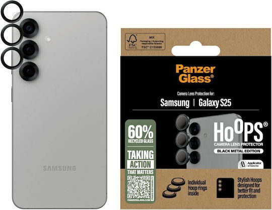 PanzerGlass Hoops Протектор за камера Закалено стъкло Черен за Samsung Galaxy S25