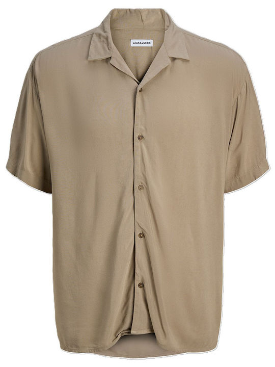 Short-sleeved Shirt in Wide Line Coriander