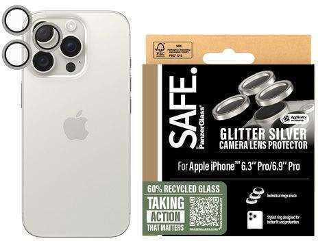 SAFE by PanzerGlass Safe Camera Protection Tempered Glass Silver for the iPhone 16 Pro, iPhone 16 Pro Max
