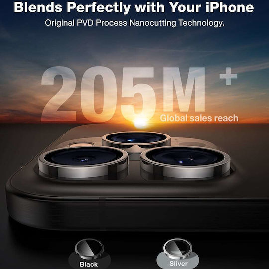Torras Kameraschutz Gehärtetes Glas Gray für das iPhone 16 Pro Max
