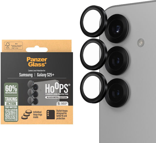 PanzerGlass Hoops Kameraschutz Gehärtetes Glas Black für das Samsung Galaxy S25+ PGRHOBLG37942