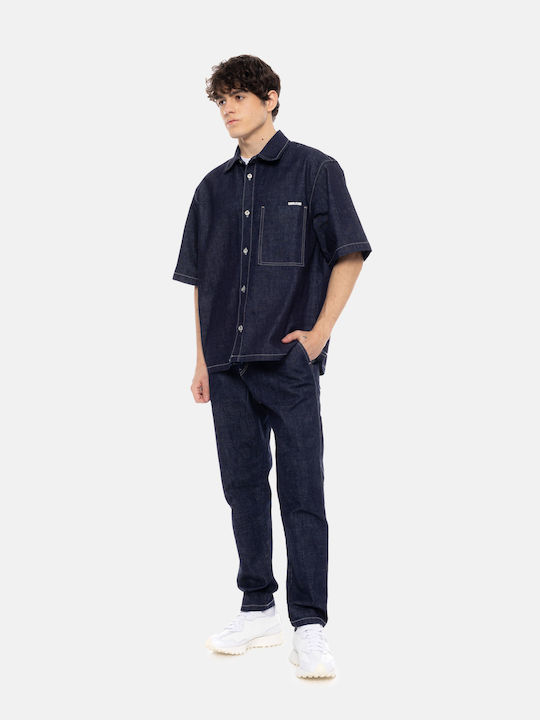 Long Sleeve Denim Overshirt Blue