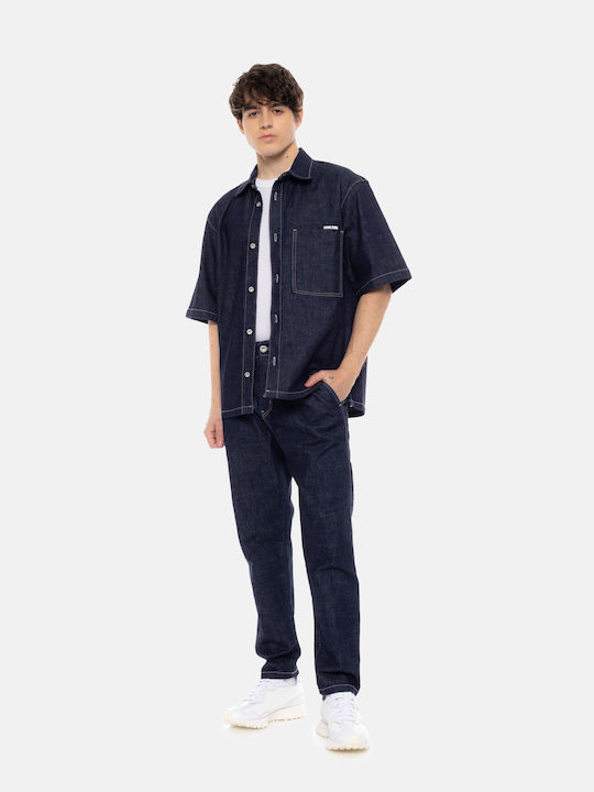 Long Sleeve Denim Overshirt Blue