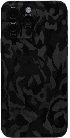 Protective Back Skin Sticker for Apple iPhone 15 Pro Max Gams Premium Vinyl Skin Back Plate Camo Black Gams-vnl-skin-cb-001-074