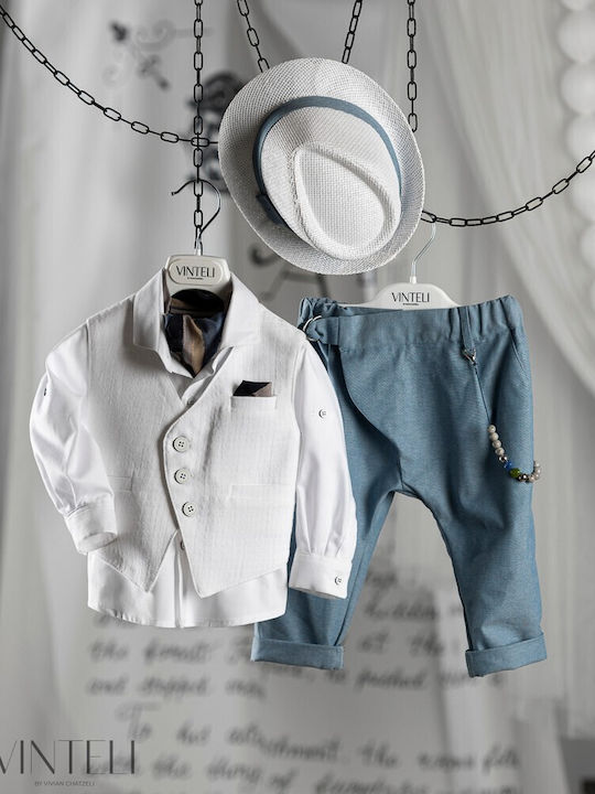 Vinteli Baptism Suit with Vest for Boys White