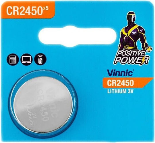 Vinnic Μπαταρία Λιθίου Ρολογιών CR2450 3V 1τμχ