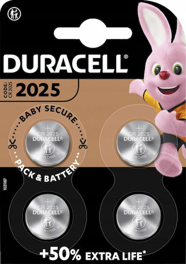 Duracell Baterii Litiu pentru ceasuri CR2025 3V 4buc
