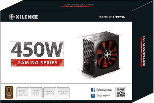 Xilence XP450R10 450W Negru Sursă de Alimentare Calculator Complet cu fir 80 Plus Bronze