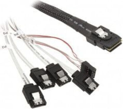 Silverstone Mini SAS - 7-Pin SATA II Cable 0.5m Μαύρο (SST-CPS03)