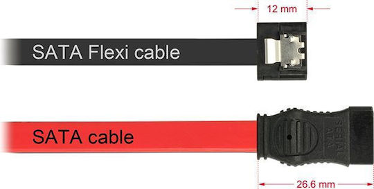 DeLock 7-Pin SATA III - 7-Pin SATA III Cable 50cm Μαύρο (83841)