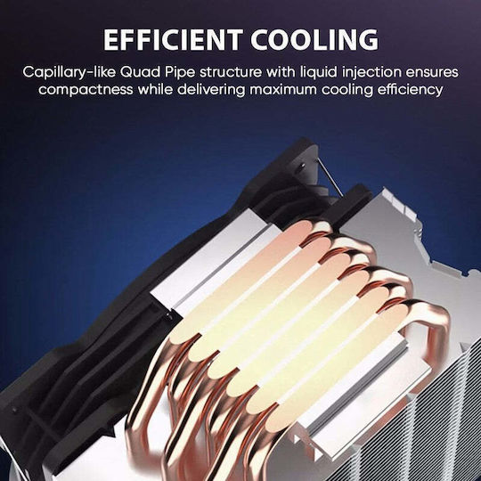 Armaggeddon Blizzard 3 CPU Cooler For Socket AM4/AM5/1200/115x/1700 With ARGB Lighting White