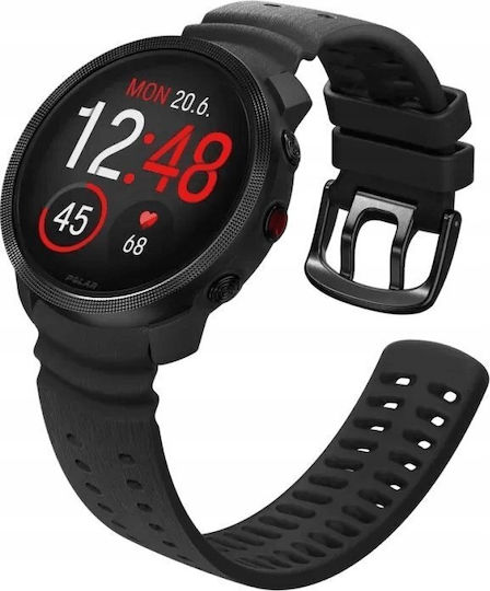 Polar Vantage M3 45mm Αδιάβροχο Smartwatch με Παλμογράφο (Μαύρο)