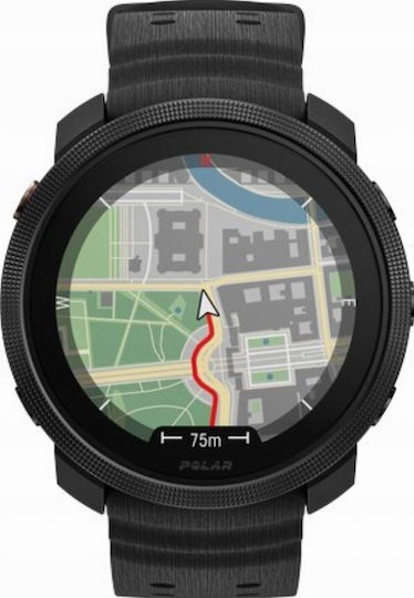 Polar Vantage M3 45mm Αδιάβροχο Smartwatch με Παλμογράφο (Μαύρο)