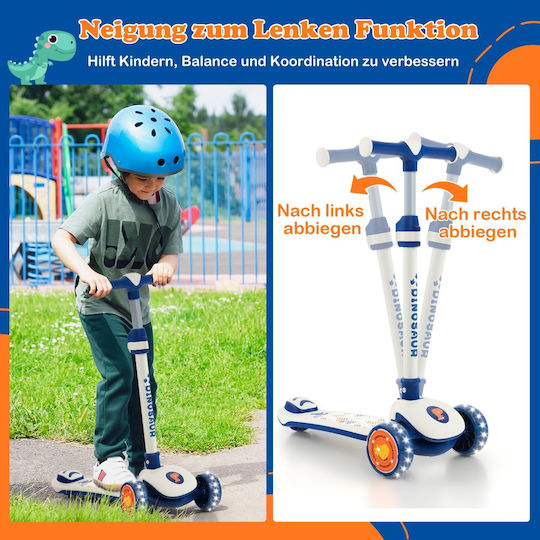 Costway Kids Scooter Foldable 3-Wheel White