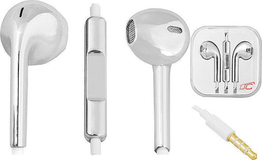LTC Audio LXLTC201 In-ear Handsfree Ακουστικά με Βύσμα 3.5mm Ασημί