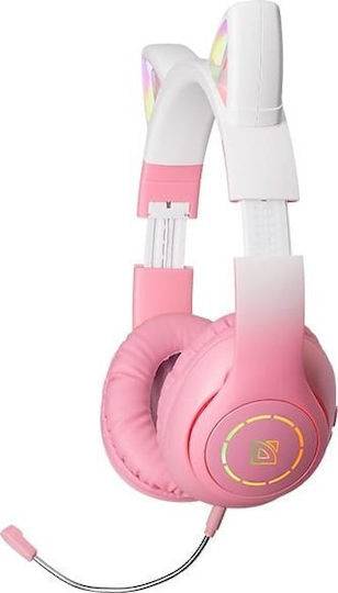 Defender Ασύρματα Over Ear Multimedia Ακουστικά με μικρόφωνο και σύνδεση USB-C σε Ροζ χρώμα 63505